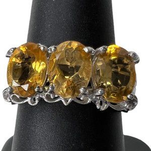 Designer KARIS STS Citrine Trinity Ring  Size 8
